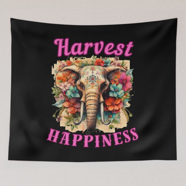 Item preview, Harvest Happiness. elephant quote designed and sold by ElephantVibes.