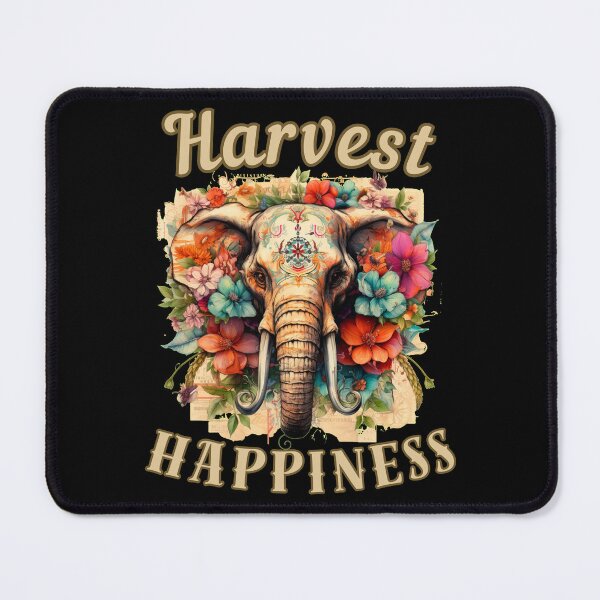 Item preview, Harvest Happiness elephant quote designed and sold by ElephantVibes.