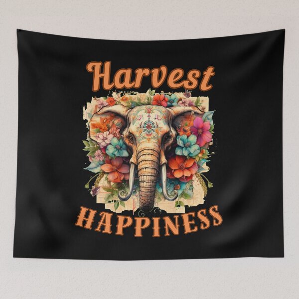 Item preview, Harvest Happiness Flower elephant designed and sold by ElephantVibes.