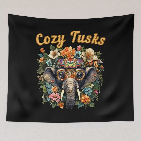Item preview, Cozy Tusks. funny elephant designed and sold by ElephantVibes.