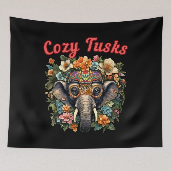 Item preview, Cozy Tusks. elephant head designed and sold by ElephantVibes.