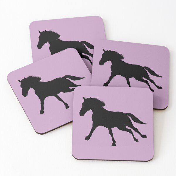 Item preview, Silhouette of a horse running on pretty pink designed and sold by PICbyFemke.