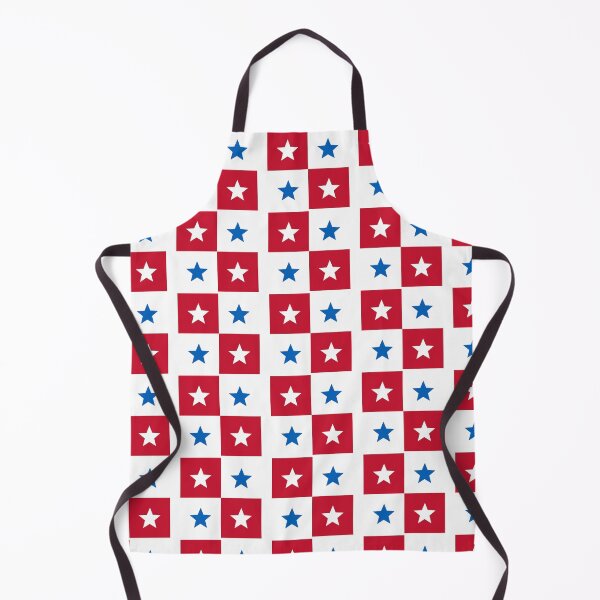 Item preview, Blue Red White Square Star Panama Colors Geometric Checkered Pattern designed and sold by PenguinForests.