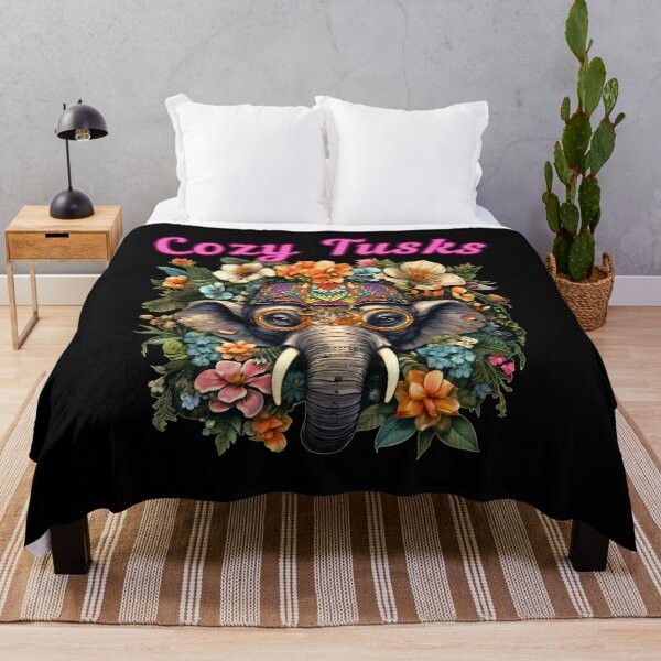 Item preview, Cozy Tusks. elephant face designed and sold by ElephantVibes.