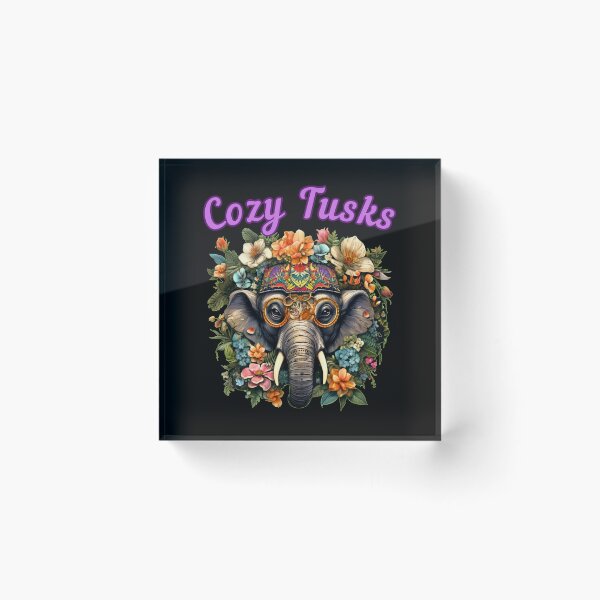 Item preview, Cozy Tusks. elephant portrait designed and sold by ElephantVibes.