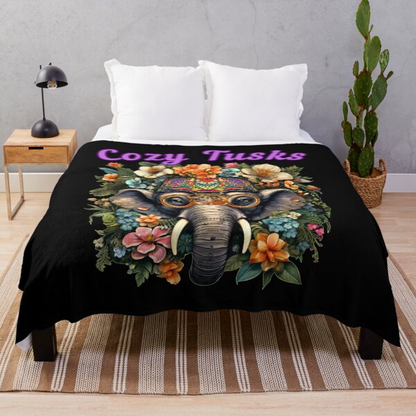 Item preview, Cozy Tusks. elephant portrait designed and sold by ElephantVibes.