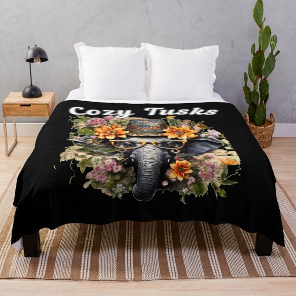 Item preview, Cozy Tusks. watercolor elephant designed and sold by ElephantVibes.