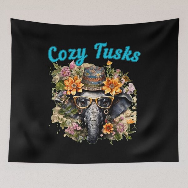 Item preview, Cozy Tusks. happy elephant designed and sold by ElephantVibes.