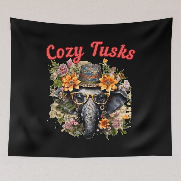 Item preview, Cozy Tusks. elephant saying designed and sold by ElephantVibes.