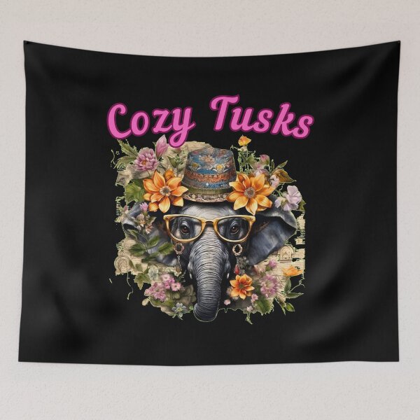 Item preview, Cozy Tusks. elephant quote designed and sold by ElephantVibes.