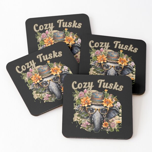Item preview, Cozy Tusks elephant quote designed and sold by ElephantVibes.