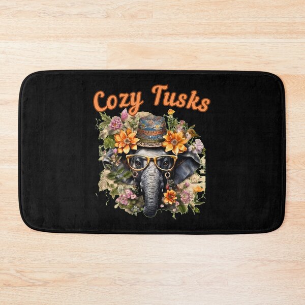 Item preview, Cozy Tusks Flower elephant designed and sold by ElephantVibes.