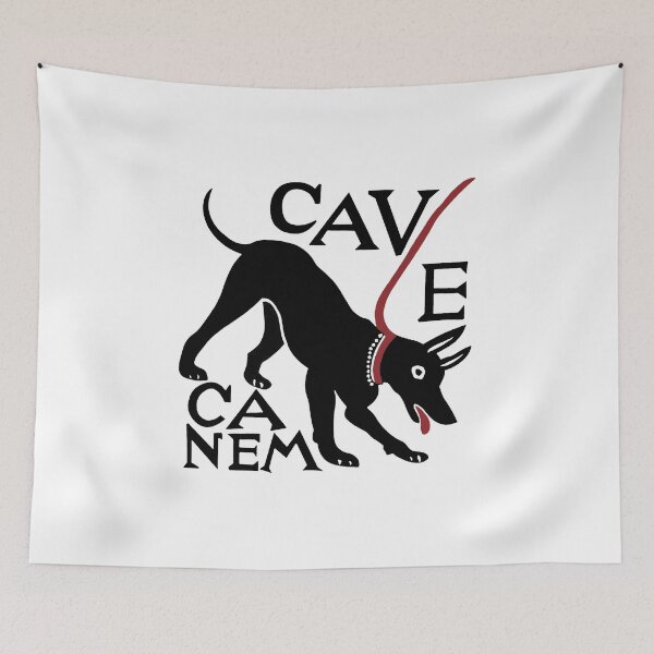 Item preview, Cave Canem - Beware of Dogs - Pompeii Latin Mosaic Sticker designed and sold by Soomify.