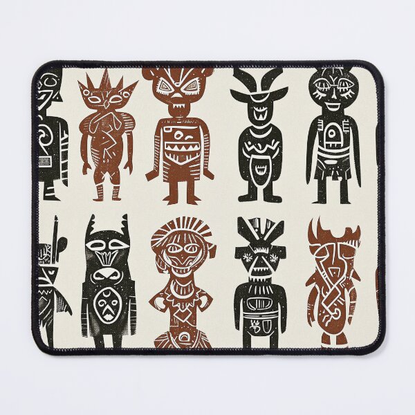 Item preview, tribal faces designed and sold by PricklyPeanut.