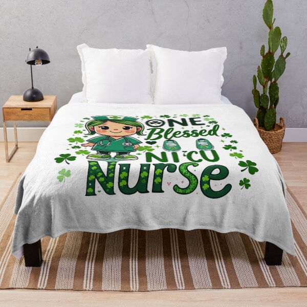 Item preview, St Patricks Day Shamrock NICU Nurse Saint Paddys Top Women T-Shirt designed and sold by MAPDDesigns.