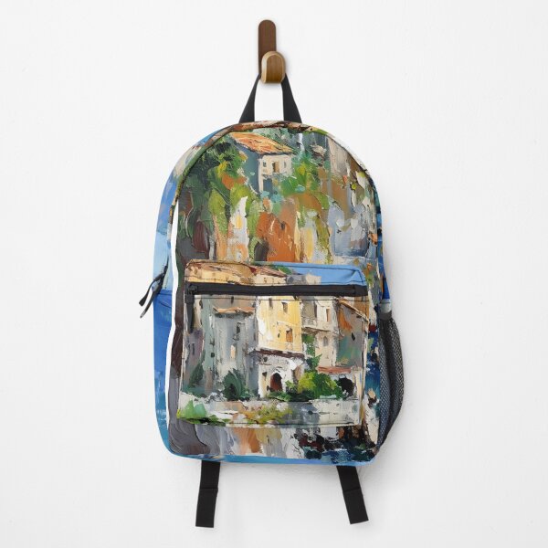Item preview, A Painting of a Small Town on the Cliff - Italy designed and sold by ArtWanderDesign.