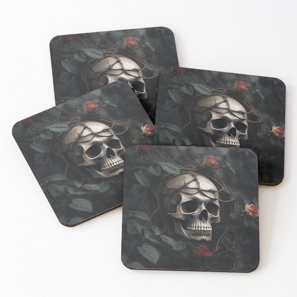 Item preview, Skull and Roses Vine Design - Artistic Gothic Home Decor  designed and sold by PandaTShirtShop.