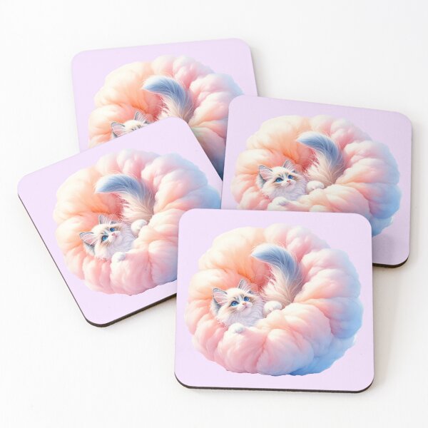 Item preview, Cute kitten playing peek-a-boo in cotton candy designed and sold by digidecalden.