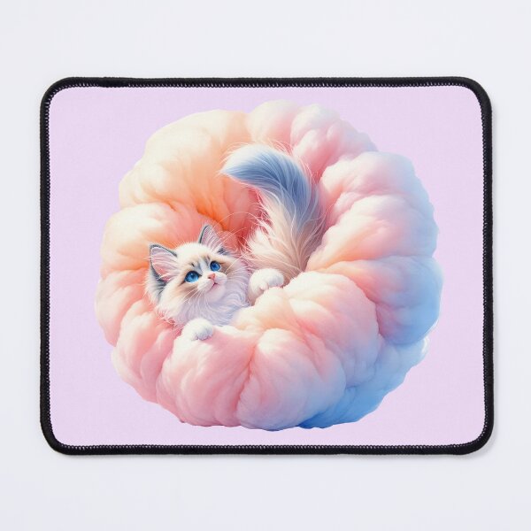Item preview, Cute kitten playing peek-a-boo in cotton candy designed and sold by digidecalden.