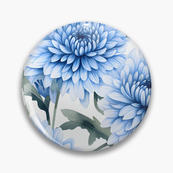 Item preview, Blue Chrysanthemum flower seamless pattern designed and sold by varinchai.
