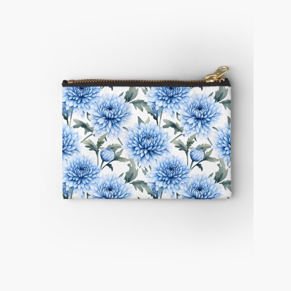 Item preview, Blue Chrysanthemum flower seamless pattern designed and sold by varinchai.