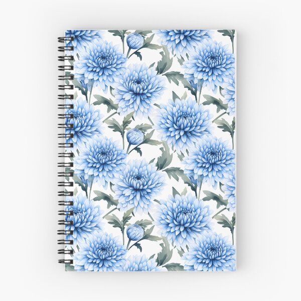 Item preview, Blue Chrysanthemum flower seamless pattern designed and sold by varinchai.