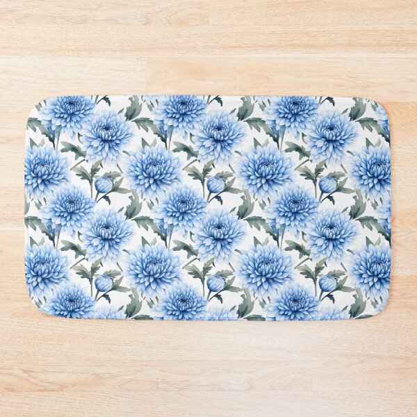 Item preview, Blue Chrysanthemum flower seamless pattern designed and sold by varinchai.