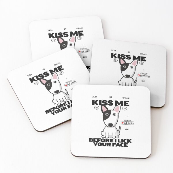 Item preview, Bull Terrier dog kiss me designed and sold by YoshiArtDesign.