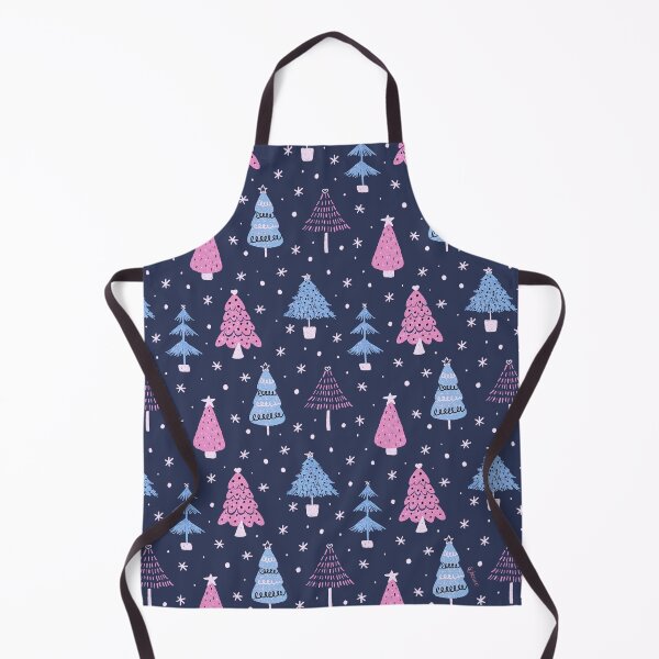 Item preview, Christmas Trees - Blue and Pink on Blue designed and sold by Pink Brush Studio.