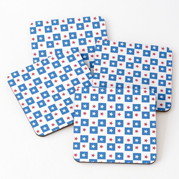 Item preview, Blue Red White Geometric Pentagon Square Star Panama Colors National Pride Celebration Pattern designed and sold by PenguinForests.