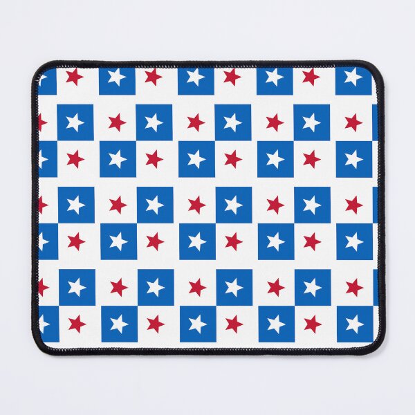 Item preview, Blue Red White Geometric Pentagon Square Star Panama Colors National Pride Celebration Pattern designed and sold by PenguinForests.