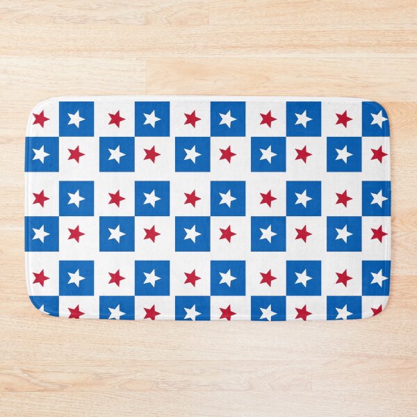 Item preview, Blue Red White Geometric Pentagon Square Star Panama Colors National Pride Celebration Pattern designed and sold by PenguinForests.