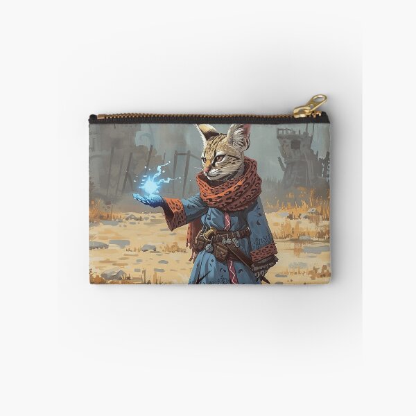 Item preview, Serval mage casing a shiny spell on the battlefield with destroyed castle in the background designed and sold by EpicFantasy.
