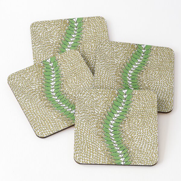 Item preview, Botanical gold and green leaves designed and sold by InspiringLines.