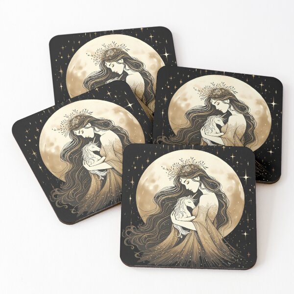Item preview, Mystical Woman with Baby Unicorn designed and sold by KookyStudioArt.