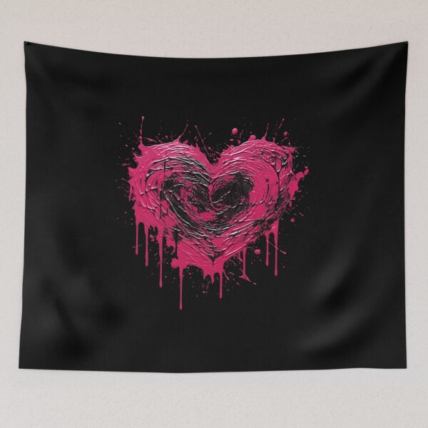 Item preview, Romantic pink valentines heart painting designed and sold by OdinsBigBeard.