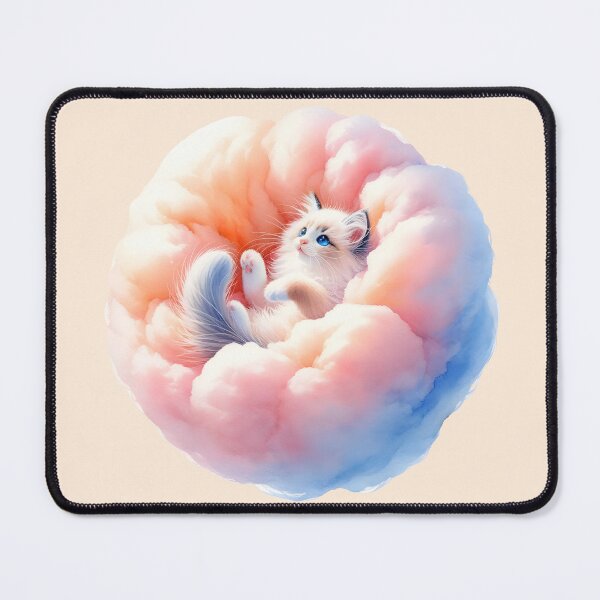 Item preview, Cute kitten playing peek-a-boo in cotton candy designed and sold by digidecalden.