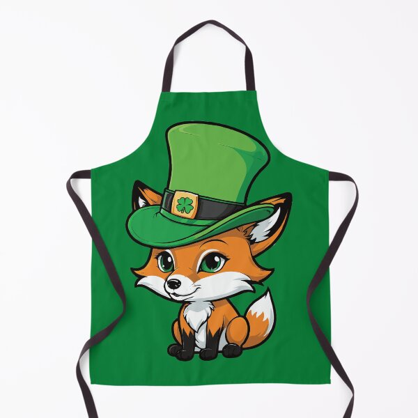 Item preview, Whiskered Charm: Stylish Fox in a Green Leprechaun Hat designed and sold by twisted-dot.