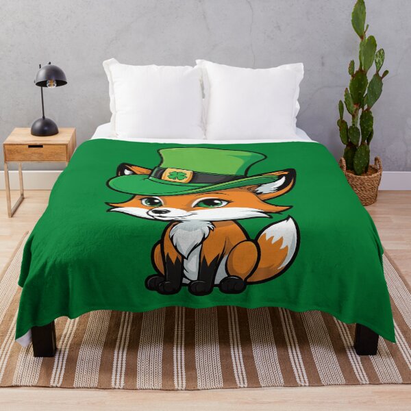 Item preview, Whiskered Charm: Stylish Fox in a Green Leprechaun Hat designed and sold by twisted-dot.