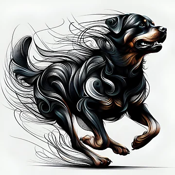Artwork thumbnail, Abstract Rottweiler Expression by PawspectCreate
