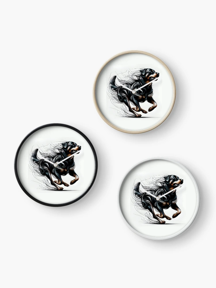 Thumbnail 3 of 4, Clock, Abstract Rottweiler Expression designed and sold by PawspectCreate.