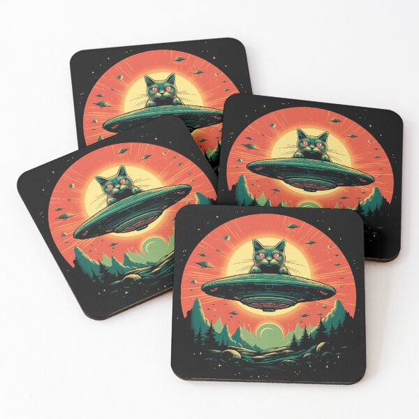 Item preview, Cat on the UFO designed and sold by tasiawatercolor.