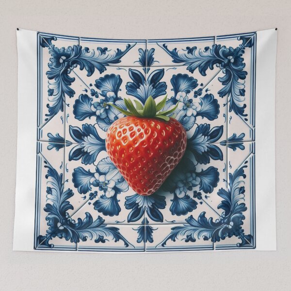Item preview, Delft Tile With Strawberry No.1 designed and sold by ArtNook777.