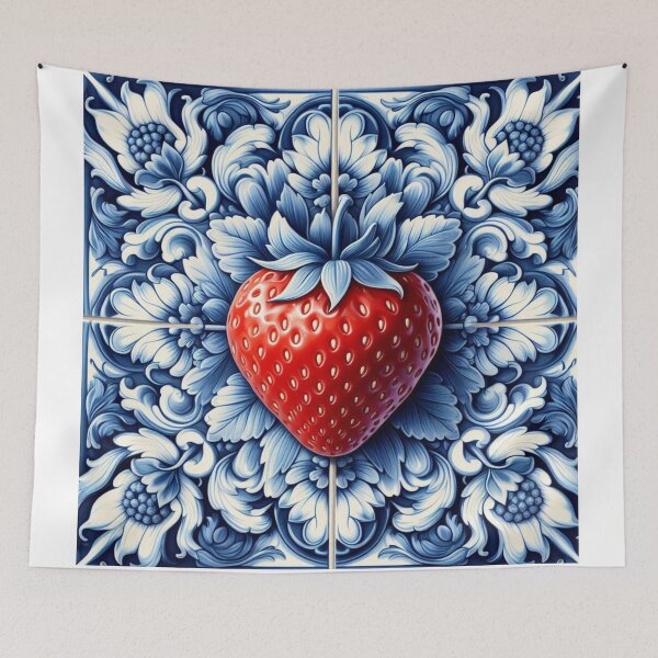 Item preview, Delft Tile With Strawberry No.2 designed and sold by ArtNook777.