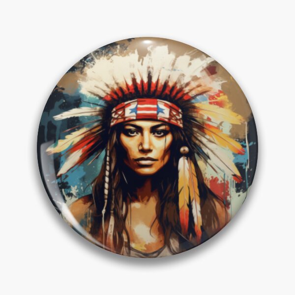 Item preview, Young Native American woman with colorful feather headdress designed and sold by cristina1001.