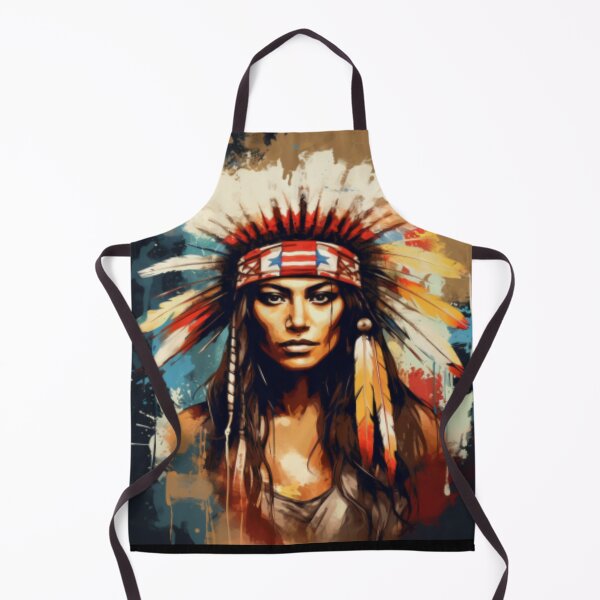 Item preview, Young Native American woman with colorful feather headdress designed and sold by cristina1001.
