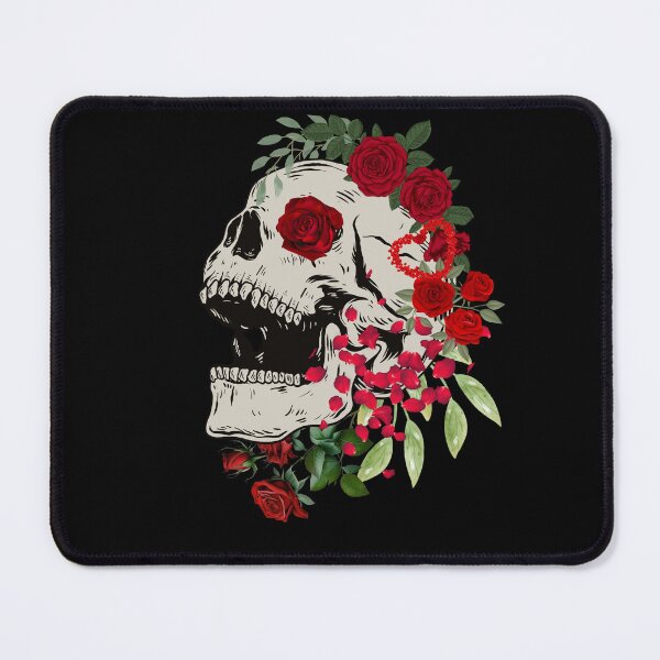 Item preview, romantic floral nu goth skull designed and sold by SKULLARTISTRY.