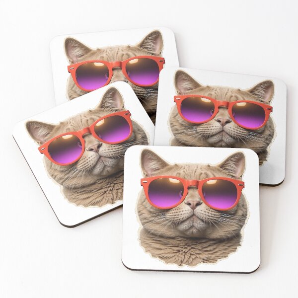 Item preview, cool cat with sunglasses sticker designed and sold by ZyfluxenDervian.