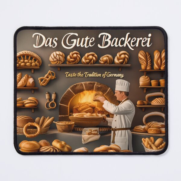 Item preview, Traditional German Bakery Delights Poster - Artisanal Breads and Pretzels - Das Gute Bäckerei Wall Ar designed and sold by David Balzen.