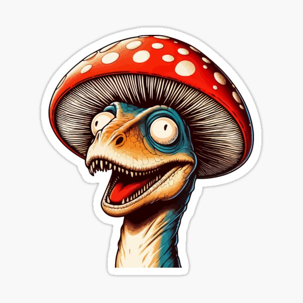 Artikel-Vorschau von Lustiger Velociraptor-Pilzhut-Dinosauriergarten, designt und verkauft von TomFrontierArt.